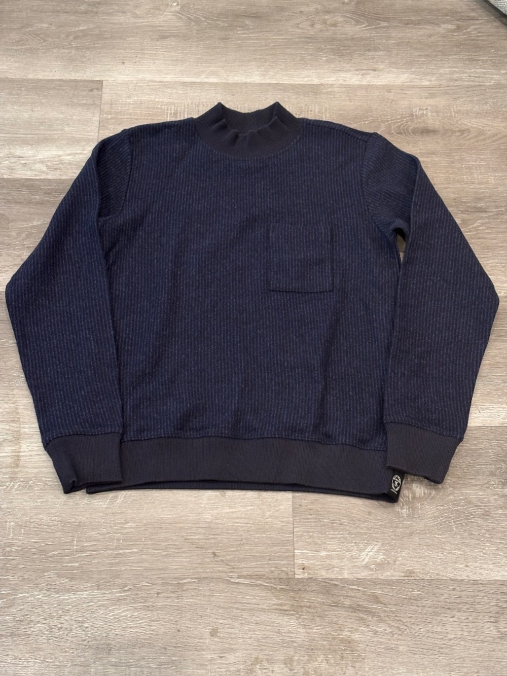 Todd Snyder Virgin Wool Sweater Chunk Knit Chest Pocket Navy Mens M